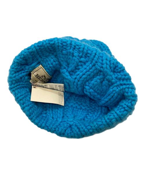 HERMES（エルメス）HERMES (エルメス) カシミヤニット帽 ブルー サイズ:Mの古着・服飾アイテム