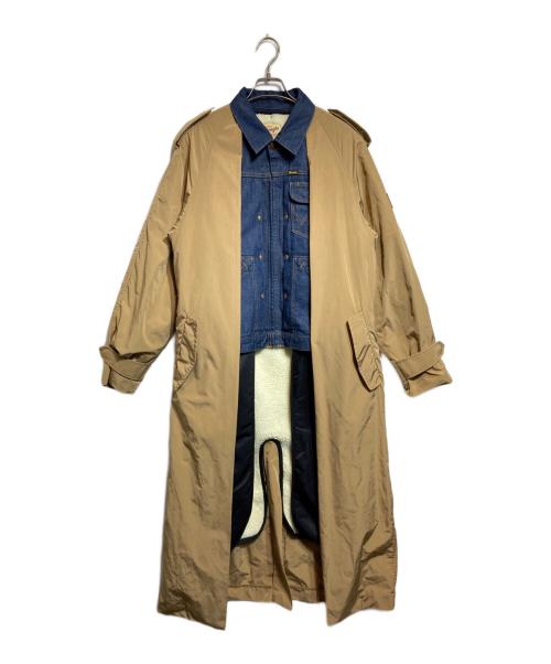 Wrangler（ラングラー）Wrangler (ラングラー) TOGA PULLA (トーガ プルラ) デニムドッキングコート ベージュ×ブルー サイズ:Mの古着・服飾アイテム