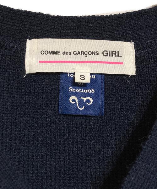 COMME des GARCONS GIRL（コムデギャルソンガール）COMME des GARCONS GIRL (コムデギャルソンガール) Lochaven of Scotlan クロップミニカーディガン ネイビー サイズ:Sの古着・服飾アイテム