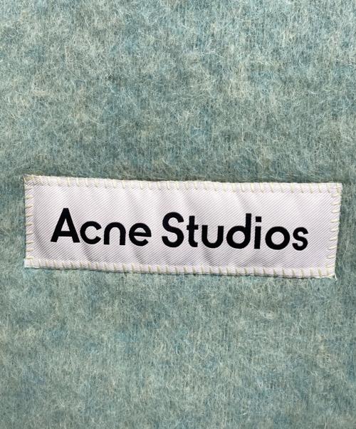 Acne studios（アクネ ストゥディオス）ACNE STUDIOS (アクネ ストゥディオス) アルパカモヘアフリンジスカーフ ブルー×グリーンの古着・服飾アイテム