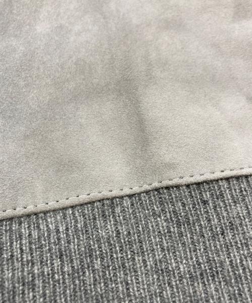Cruciani（クルチアーニ）Cruciani (クルチアーニ) スウェード切替カシミヤニットジャケット グレー サイズ:44の古着・服飾アイテム