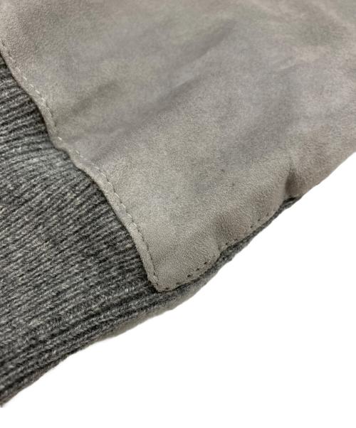 Cruciani（クルチアーニ）Cruciani (クルチアーニ) スウェード切替カシミヤニットジャケット グレー サイズ:44の古着・服飾アイテム
