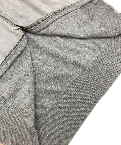 Cruciani（クルチアーニ）Cruciani (クルチアーニ) スウェード切替カシミヤニットジャケット グレー サイズ:44の古着・服飾アイテム