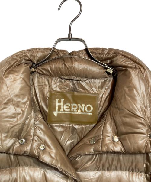 HERNO（ヘルノ）HERNO (ヘルノ) ハイネックダウンジャケット ブラウン サイズ:38の古着・服飾アイテム