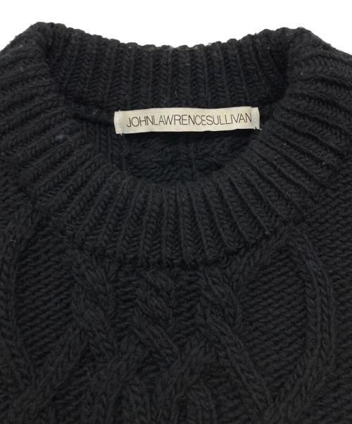 JOHN LAWRENCE SULLIVAN（ジョン ローレンス サリバン）JOHN LAWRENCE SULLIVAN (ジョン ローレンス サリバン) ZIPPED FISHERMAN KNIT SWEATER/ジッパーフィッシャーマンニットセーター ブラック サイズ:Sの古着・服飾アイテム