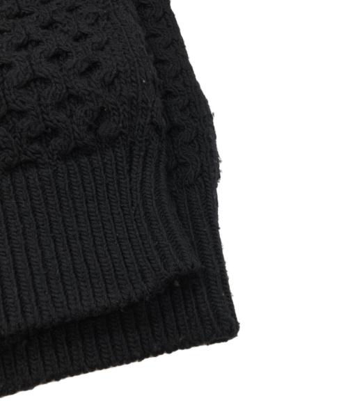 JOHN LAWRENCE SULLIVAN（ジョン ローレンス サリバン）JOHN LAWRENCE SULLIVAN (ジョン ローレンス サリバン) ZIPPED FISHERMAN KNIT SWEATER/ジッパーフィッシャーマンニットセーター ブラック サイズ:Sの古着・服飾アイテム