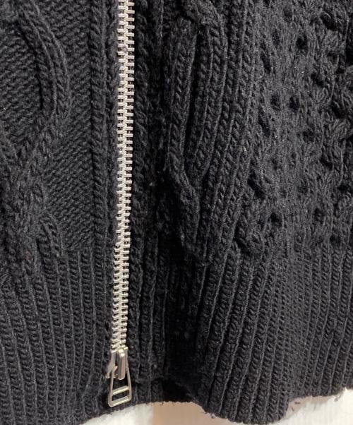 JOHN LAWRENCE SULLIVAN（ジョン ローレンス サリバン）JOHN LAWRENCE SULLIVAN (ジョン ローレンス サリバン) ZIPPED FISHERMAN KNIT SWEATER/ジッパーフィッシャーマンニットセーター ブラック サイズ:Sの古着・服飾アイテム