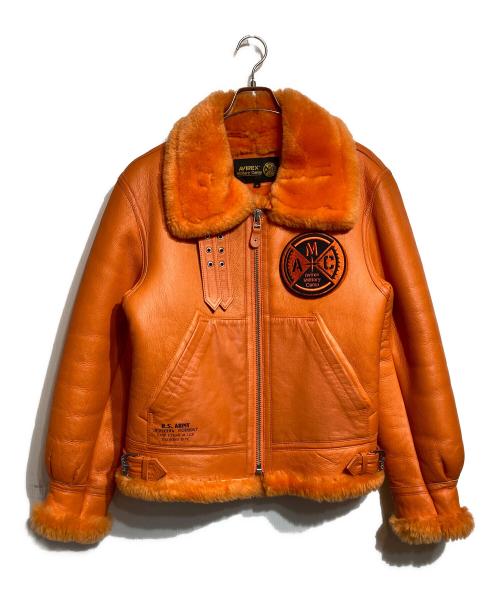 AVIREX（アヴィレックス）AVIREX (アヴィレックス) B-3フライトジャケット/レザージャケット オレンジ サイズ:Mの古着・服飾アイテム