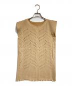 A-POC ABLE ISSEY MIYAKEエイポック エイブル イッセイ ミヤケ）の古着「カットアウトノースリーブニット」｜ベージュ