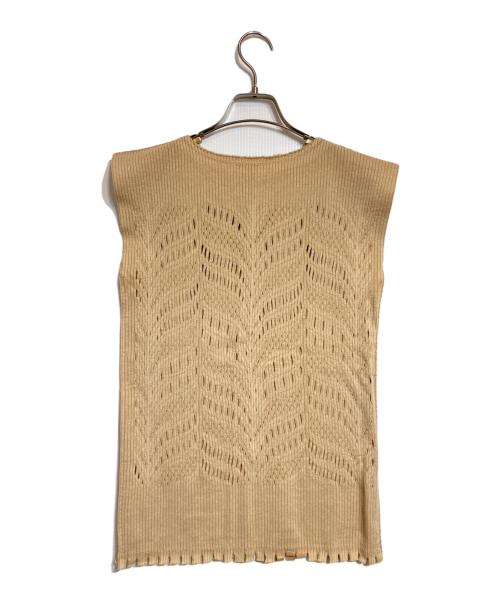 A-POC ABLE ISSEY MIYAKE（エイポック エイブル イッセイ ミヤケ）A-POC ABLE ISSEY MIYAKE (エイポック エイブル イッセイ ミヤケ) カットアウトノースリーブニット ベージュ サイズ:2の古着・服飾アイテム