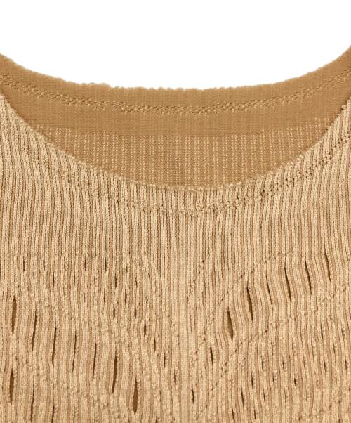 A-POC ABLE ISSEY MIYAKE（エイポック エイブル イッセイ ミヤケ）A-POC ABLE ISSEY MIYAKE (エイポック エイブル イッセイ ミヤケ) カットアウトノースリーブニット ベージュ サイズ:2の古着・服飾アイテム