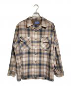 PENDLETONペンドルトン）の古着「70'sオープンカラーウールチェックシャツ/長袖」｜ブラウン