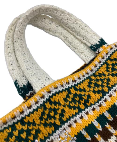 COMME des GARCONS（コムデギャルソン）COMME des GARCONS (コムデギャルソン) ニットトートバッグ ブラウン×アイボリーの古着・服飾アイテム