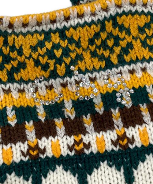 COMME des GARCONS（コムデギャルソン）COMME des GARCONS (コムデギャルソン) ニットトートバッグ ブラウン×アイボリーの古着・服飾アイテム