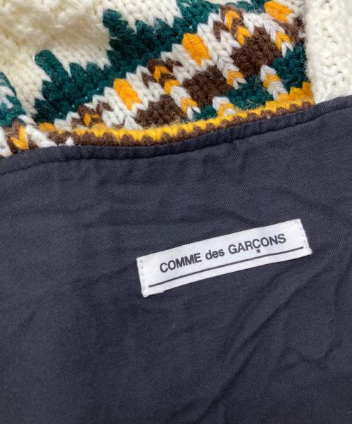 COMME des GARCONS（コムデギャルソン）COMME des GARCONS (コムデギャルソン) ニットトートバッグ ブラウン×アイボリーの古着・服飾アイテム