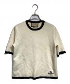 GUCCIグッチ）の古着「GGエンブロイダリーリンガーニット」｜ベージュ