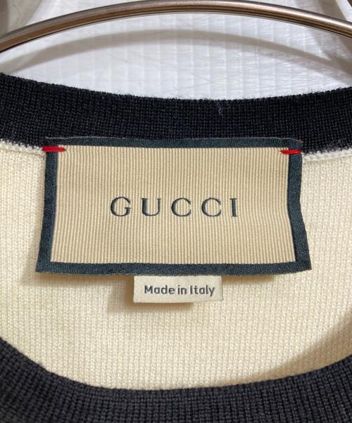GUCCI（グッチ）GUCCI (グッチ) GGエンブロイダリーリンガーニット/GG Embroidery Ringer Knit ベージュ サイズ:Sの古着・服飾アイテム