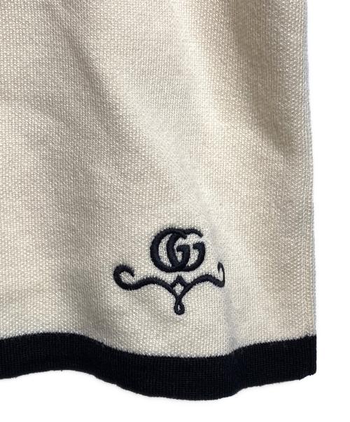GUCCI（グッチ）GUCCI (グッチ) GGエンブロイダリーリンガーニット/GG Embroidery Ringer Knit ベージュ サイズ:Sの古着・服飾アイテム