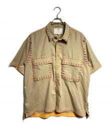 amok（アモク）の古着「レーザー ステッチ カラー シャツ/Laser stitch color shirt」｜ベージュ