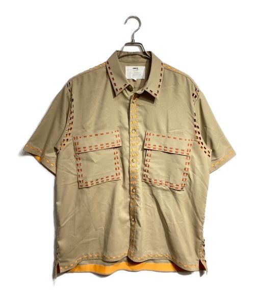 amok（アモク）amok (アモク) レーザー ステッチ カラー シャツ/Laser stitch color shirt ベージュ サイズ:Mの古着・服飾アイテム