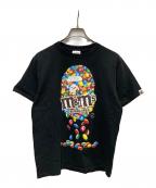 A BATHING APEアベイシングエイプ）の古着「M&M's Ape  Hand Tee」｜ブラック