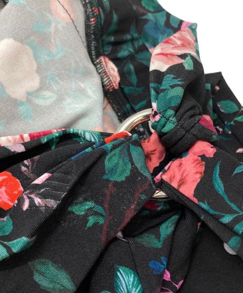 PACO RABANNE（パコラバンヌ）PACO RABANNE (パコラバンヌ) フローラルプリント ストレッチジャージ フレアパンツ/Floral Print Stretch Jersey Flare Pants ブラック サイズ:38の古着・服飾アイテム