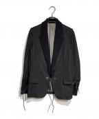 UNDERCOVERアンダーカバー）の古着「リブニットドッキングジャケット/Rib knit docking jacket」｜ブラック