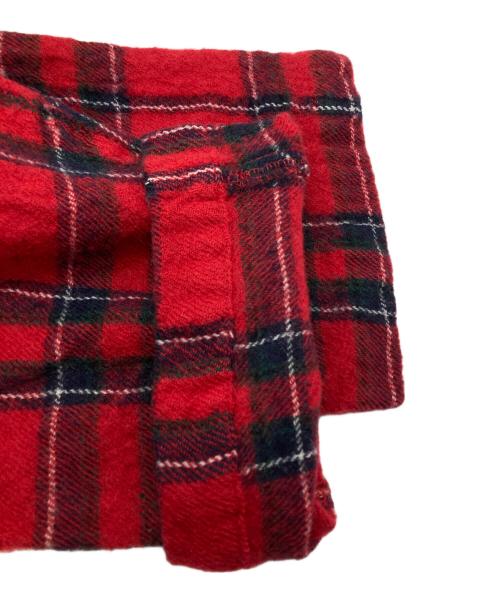 COMME des GARCONS SHIRT（コムデギャルソンシャツ）COMME des GARCONS SHIRT (コムデギャルソンシャツ) ニータック縮絨ウールチェックパンツ レッド×ブラック サイズ:Sの古着・服飾アイテム