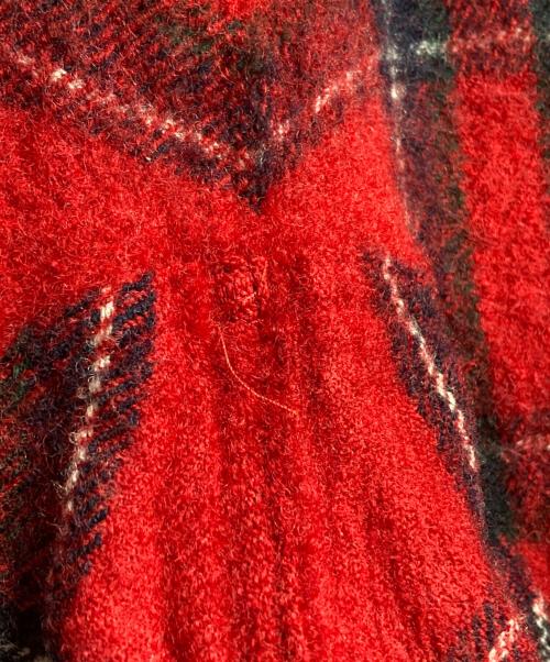 COMME des GARCONS SHIRT（コムデギャルソンシャツ）COMME des GARCONS SHIRT (コムデギャルソンシャツ) ニータック縮絨ウールチェックパンツ レッド×ブラック サイズ:Sの古着・服飾アイテム