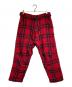 COMME des GARCONS SHIRT（コムデギャルソンシャツ）の古着「ニータック縮絨ウールチェックパンツ」｜レッド×ブラック