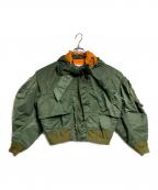 TOGA PULLAトーガ プルラ）の古着「Nylon Twill Blouson MA-1/ナイロンツイルMA-1ブルゾン」｜カーキ