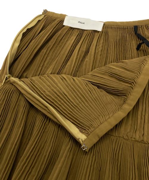 TOGA PULLA（トーガ プルラ）TOGA PULLA (トーガ プルラ) Polyester taffeta skirt/ポリエステルタフタスカート ブラウン×グリーン サイズ:36の古着・服飾アイテム