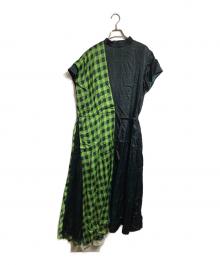 TOGA PULLA（トーガ プルラ）の古着「CHECK PRINT DRESS/チェックプリントドレス」｜グリーン
