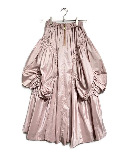 AKIKOAOKI（アキコアオキ）AKIKOAOKI (アキコアオキ) パフロングスカート/puff long skirt ピンク サイズ:38の古着・服飾アイテム