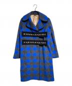 N°21ヌメロヴェントゥーノ）の古着「ビジューベルトチェックコート」｜ブルー×ブラック