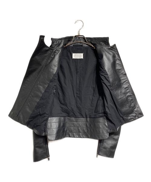 Maison Margiela（メゾンマルジェラ）Maison Margiela (メゾンマルジェラ) 2WAYレザーライダースジャケット/2-way leather rider's jacket ブラック サイズ:40の古着・服飾アイテム