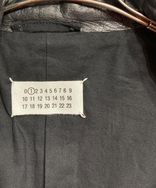 Maison Margiela（メゾンマルジェラ）Maison Margiela (メゾンマルジェラ) 2WAYレザーライダースジャケット/2-way leather rider's jacket ブラック サイズ:40の古着・服飾アイテム
