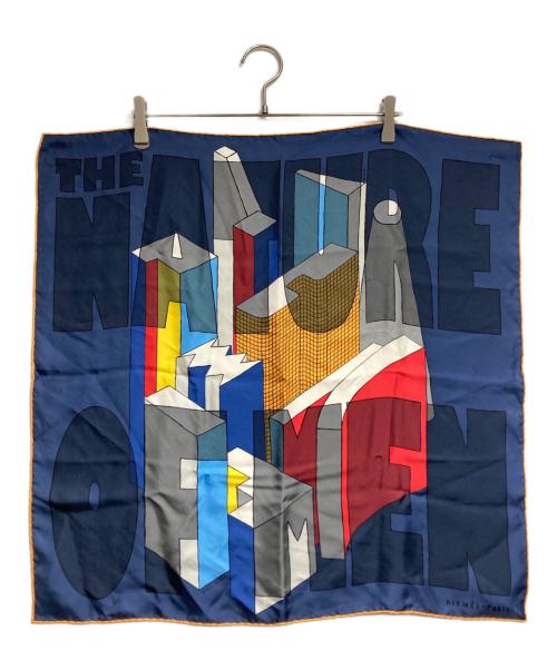 HERMES（エルメス）HERMES (エルメス) カレ70/THE NATURE OF MEN/シルクスカーフ ネイビーの古着・服飾アイテム