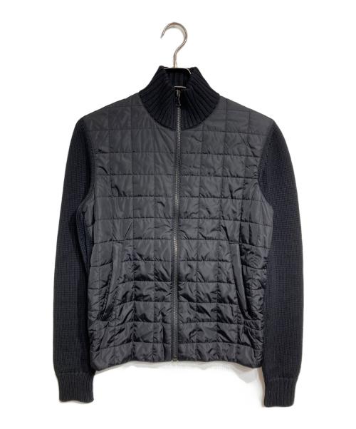 PRADA（プラダ）PRADA (プラダ) ニット切替ナイロンジャケット ブラック サイズ:46の古着・服飾アイテム