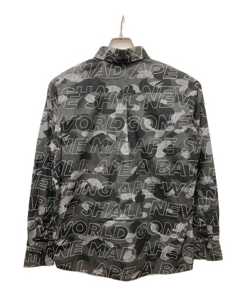 A BATHING APE（ア ベイシング エイプ）A BATHING APE (ア ベイシング エイプ) ロゴカモフラシャツ ブラック サイズ:Mの古着・服飾アイテム