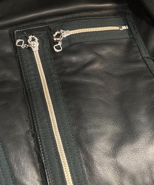 KROWN（クラウン）KROWN (クラウン) レザーダブルライダースジャケット ブラック サイズ:ーの古着・服飾アイテム