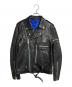 KROWN（クラウン）の古着「レザーダブルライダースジャケット」｜ブラック