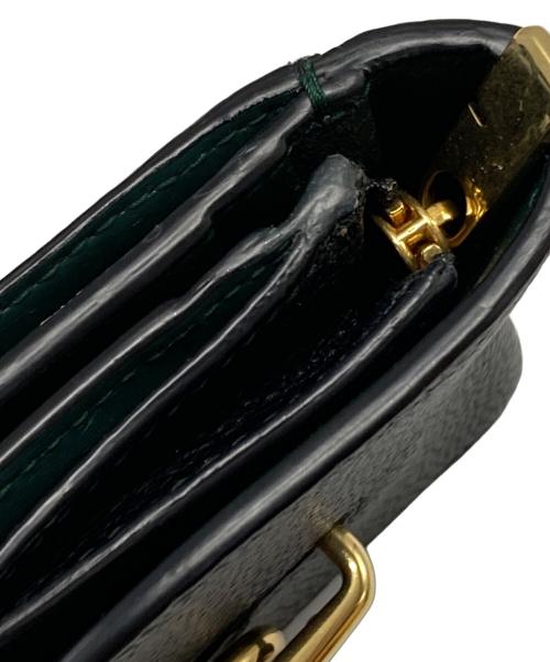 BURBERRY（バーバリー）BURBERRY (バーバリー) ロッキングホースコンパクトウォレット/Rocking Horse Compact Wallet ブラック×グリーンの古着・服飾アイテム