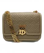 BURBERRYバーバリー）の古着「TBモノグラムキルティングチェーンバッグ」｜ベージュ