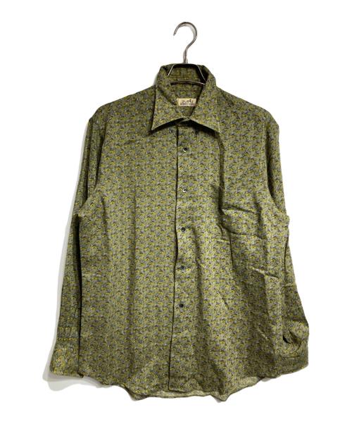 HERMES（エルメス）HERMES (エルメス) セリエボタン総柄ウールシャツ/長袖シャツ グリーン サイズ:42の古着・服飾アイテム