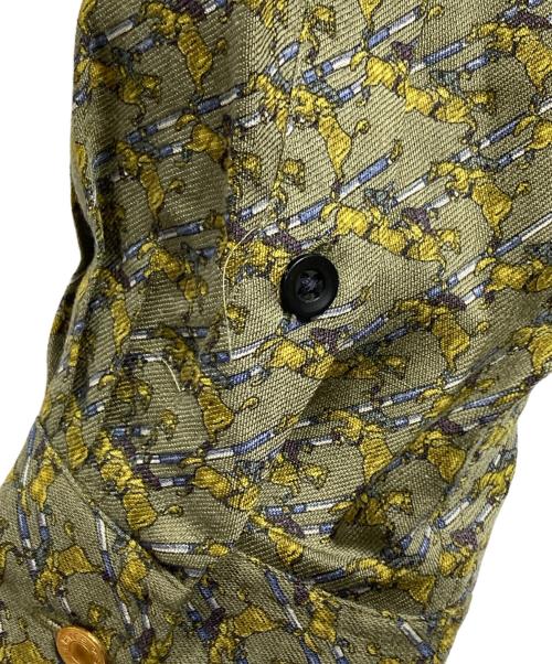 HERMES（エルメス）HERMES (エルメス) セリエボタン総柄ウールシャツ/長袖シャツ グリーン サイズ:42の古着・服飾アイテム