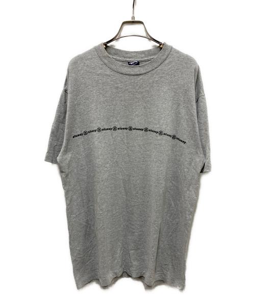 stussy（ステューシー）stussy (ステューシー) 90sラバーロゴTシャツ グレー サイズ:Lの古着・服飾アイテム