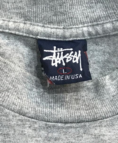 stussy（ステューシー）stussy (ステューシー) 90sラバーロゴTシャツ グレー サイズ:Lの古着・服飾アイテム