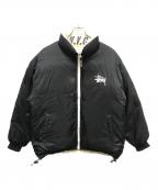 stussyステューシー）の古着「リバーシブルダウンジャケット」｜ブラック