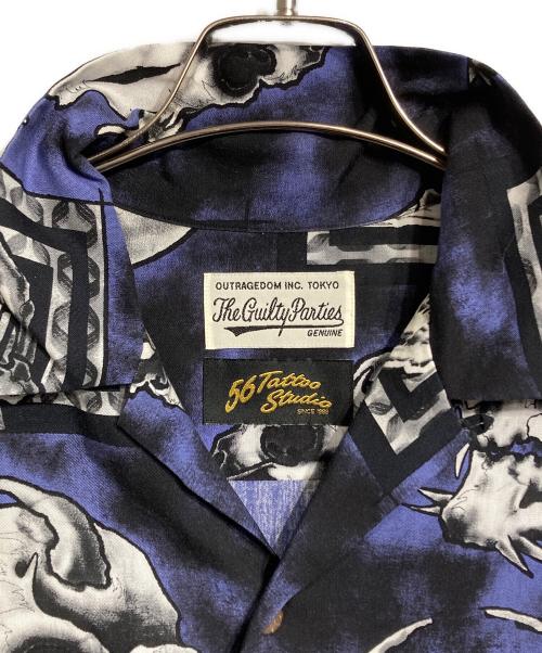 WACKO MARIA（ワコマリア）WACKO MARIA (ワコマリア) 56 TATTOO STUDIO (56 タトゥースタジオ) HAWAIIAN L/S SHIRT/ハワイアンシャツ ブラック サイズ:XLの古着・服飾アイテム